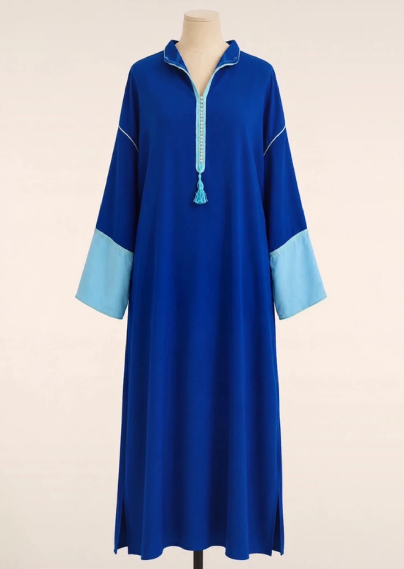 Caftán Bicolor Azul Eléctrico Talla S M L